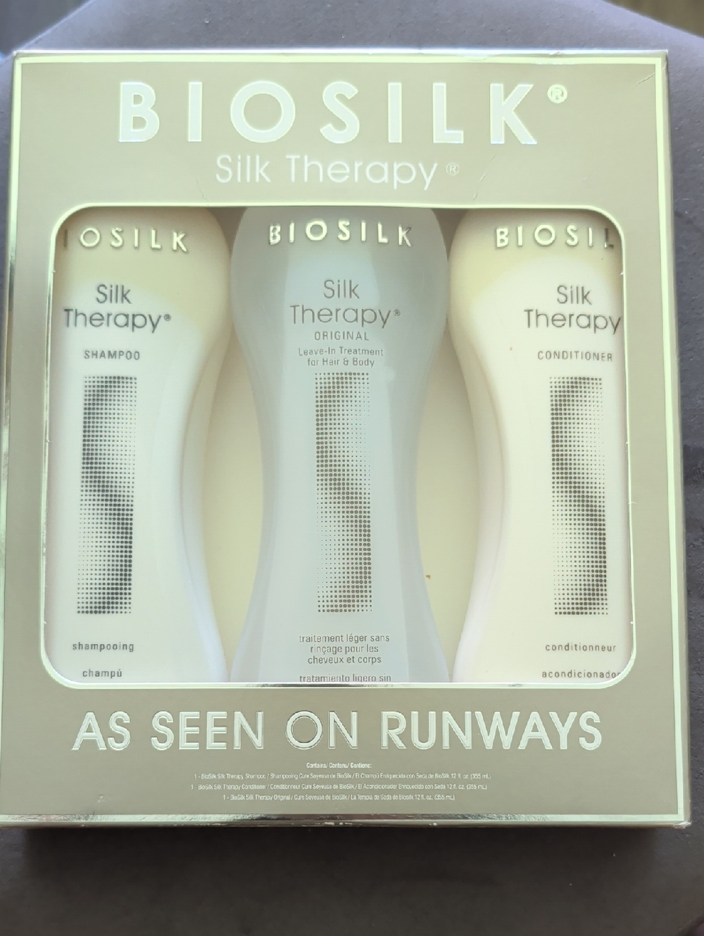 Biosilk Silk Therapy Trio - Cream Packaging 355ml Each Bottle